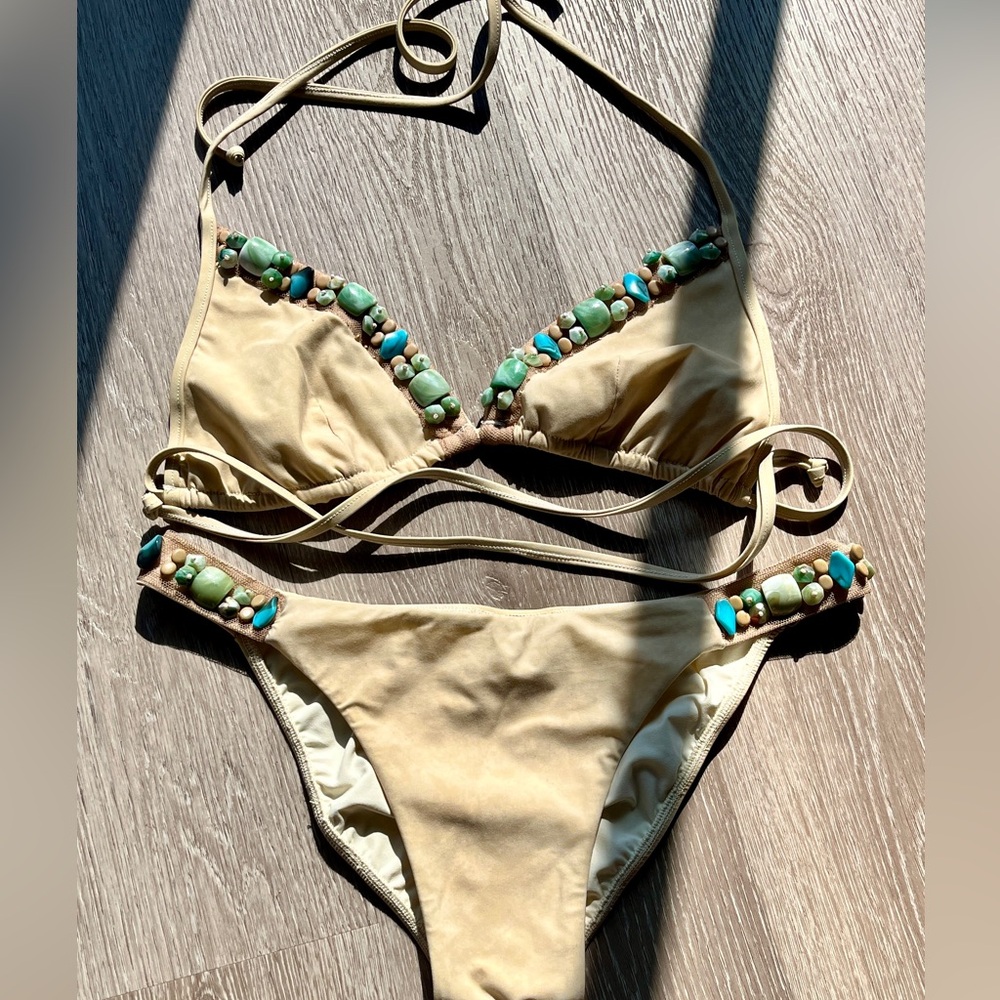 Sauvage Swim Beaded Bikini Set